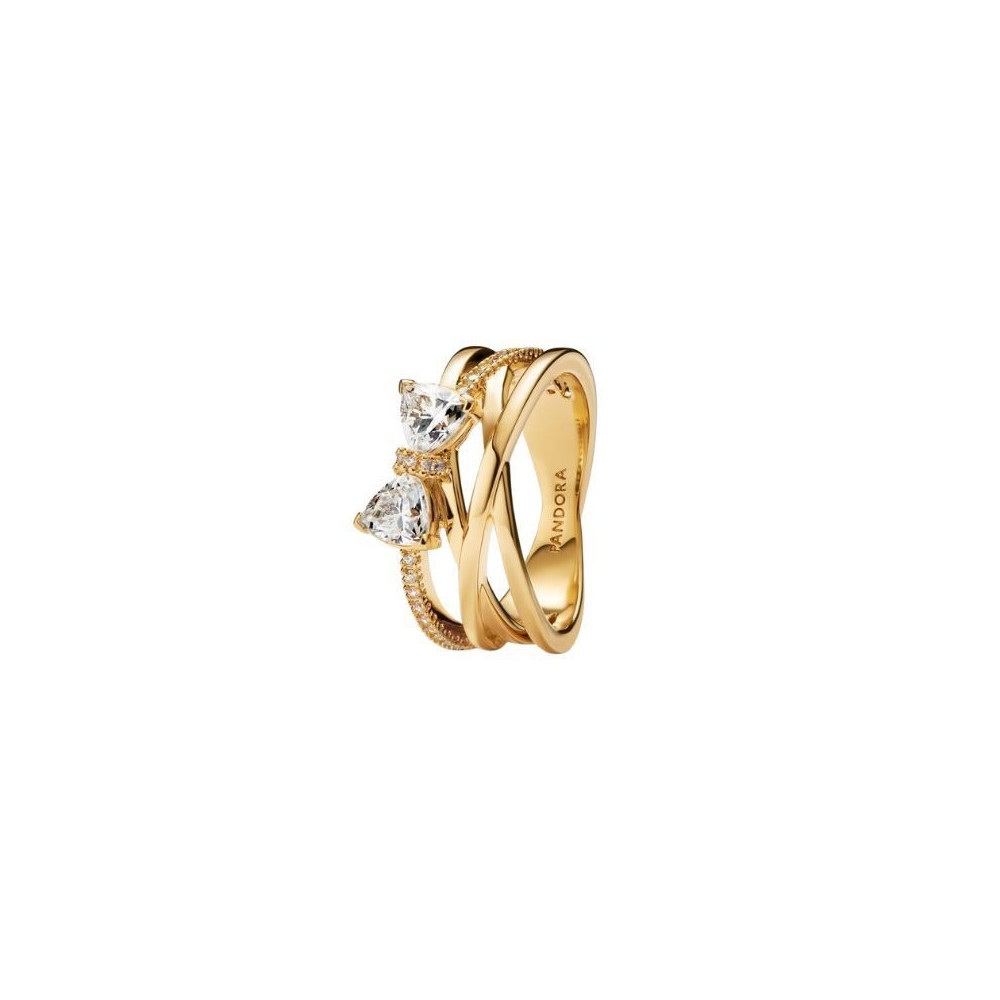 Anello Fascia Intrecciata Sottile con Fiocco Luminoso Pandora 163511c01 [5b4f98a6]