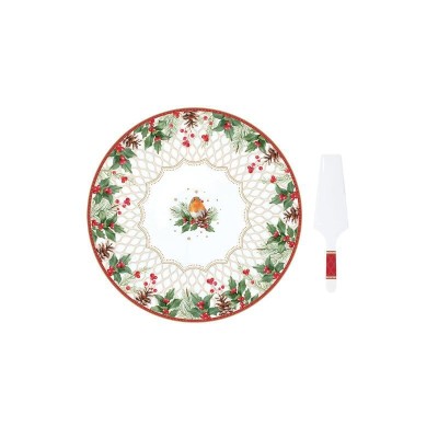 Piatto torta con paletta CHRISTMAS BERRIES EasyLife R1112 CHBE [f417ac7c]