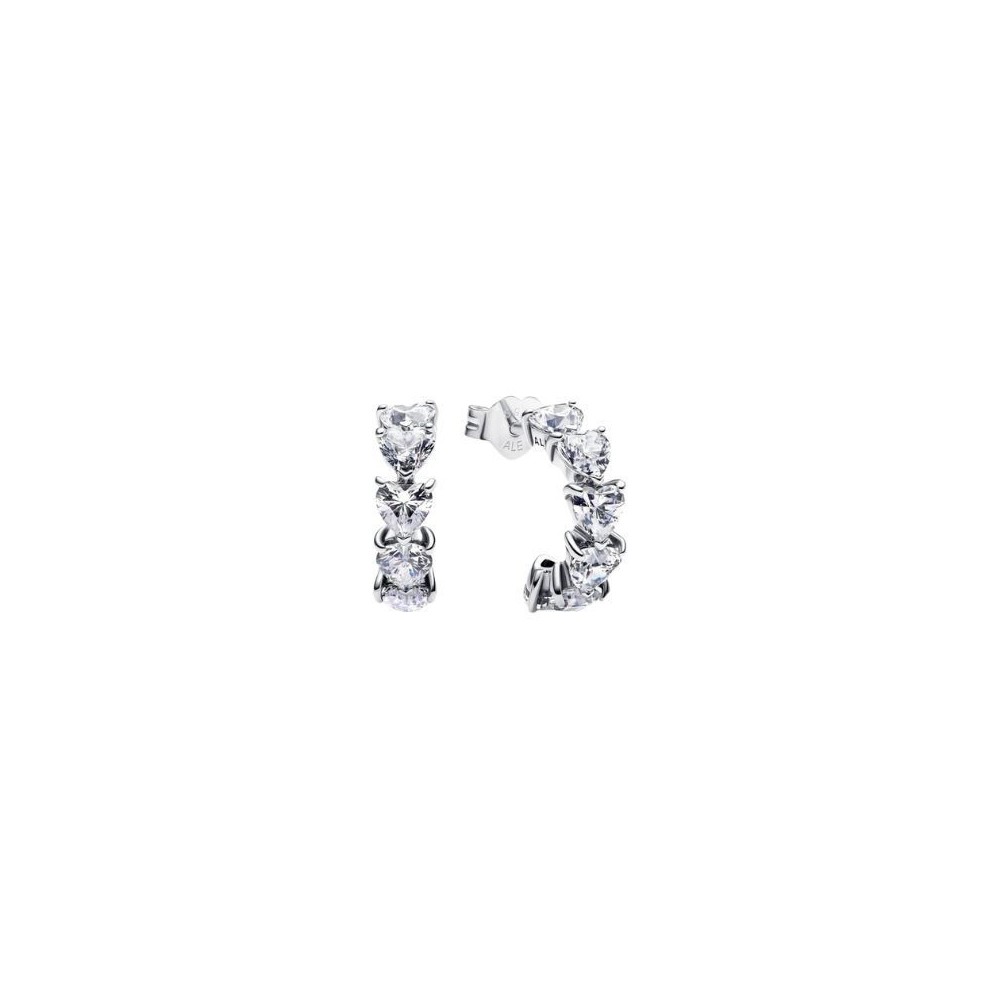 Orecchini Cerchi Aperti Fascia Cuori Pandora 293657C01 [8c628456]