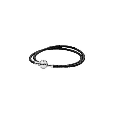 Bracciale Moments in Pelle Nero Doppio Pandora 590705CBK [66840f22]