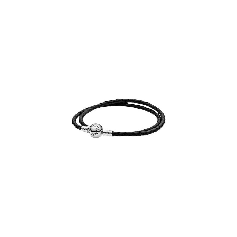 Bracciale Moments in Pelle Nero Doppio Pandora 590705CBK [66840f22]