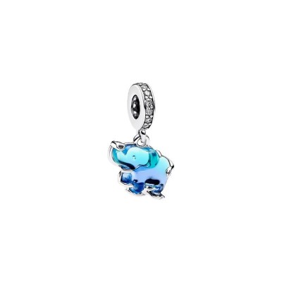 Charm Pendente Elefante Vetro di Murano Blu Pandora 793339C01 [084c20a0]