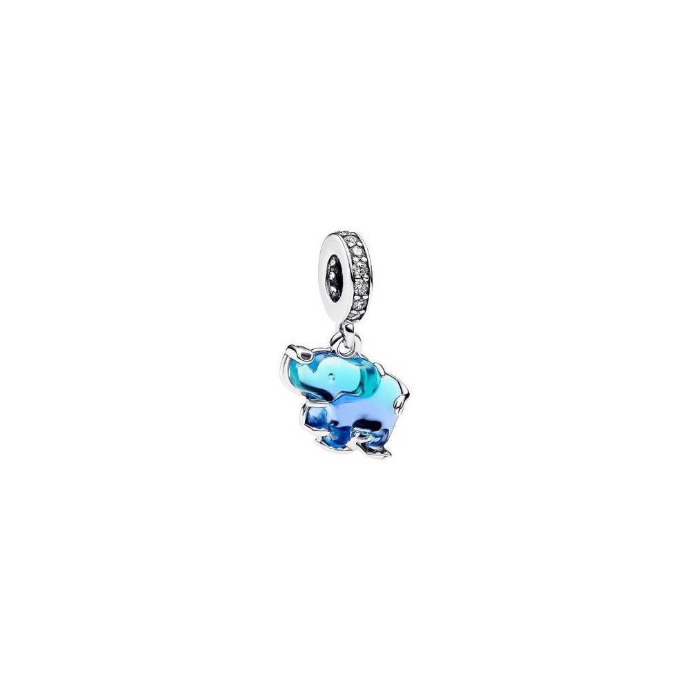 Charm Pendente Elefante Vetro di Murano Blu Pandora 793339C01 [084c20a0]