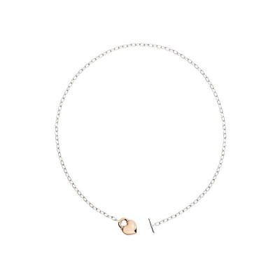 Collana cuore oro rosa e argento Dodo [a335812f]