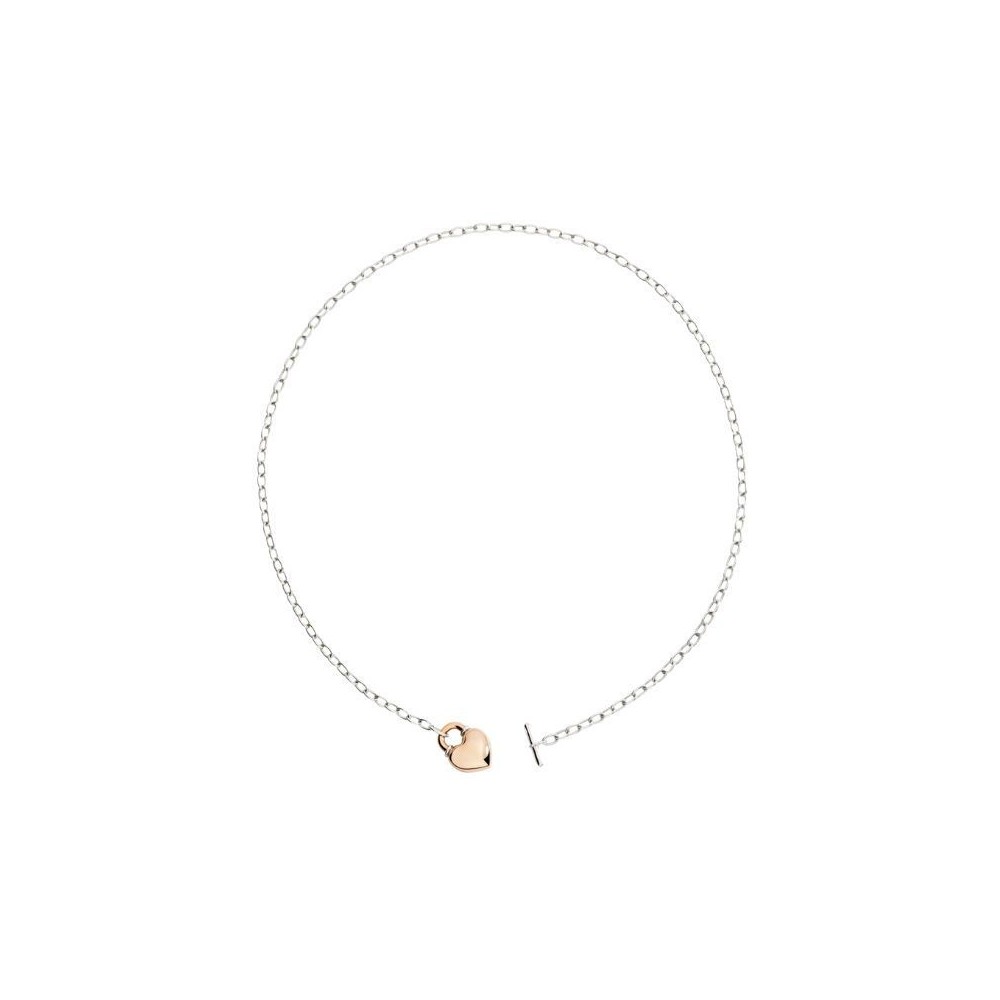Collana cuore oro rosa e argento Dodo [a335812f]