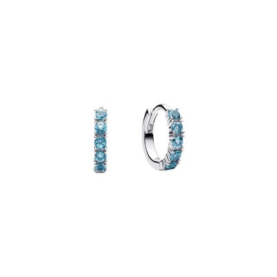 Orecchini Cerchi Piccoli Cristalli Azzurri Pandora 293849C01 [ab2cf92b]