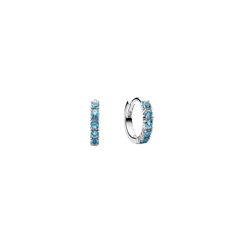 Orecchini Cerchi Piccoli Cristalli Azzurri Pandora 293849C01 [ab2cf92b]