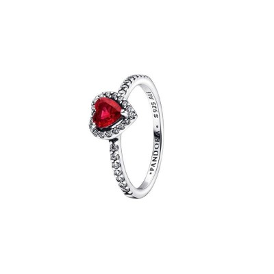Anello Cuore in Rilievo Rosso Pandora [ec0ad294]