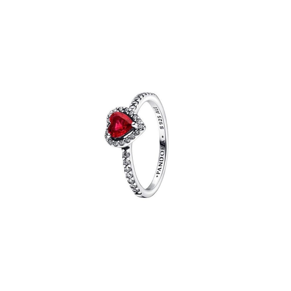 Anello Cuore in Rilievo Rosso Pandora [ec0ad294]