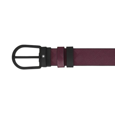 Cintura reversibile 30 mm in pelle cassis/nera con fibbia a ferro di cavallo Montblanc [5e3d7c27]