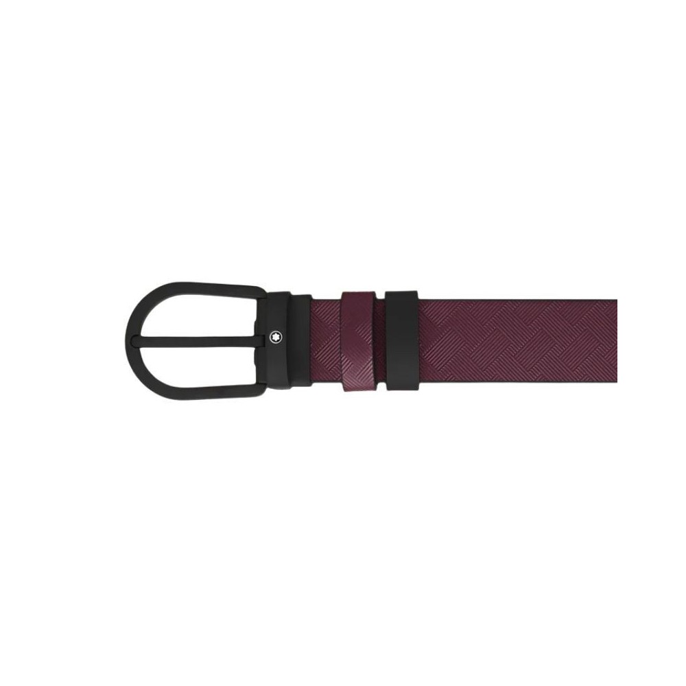 Cintura reversibile 30 mm in pelle cassis/nera con fibbia a ferro di cavallo Montblanc [5e3d7c27]