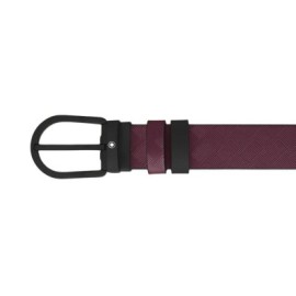 Cintura reversibile 30 mm in pelle cassis/nera con fibbia a ferro di cavallo Montblanc [5e3d7c27]