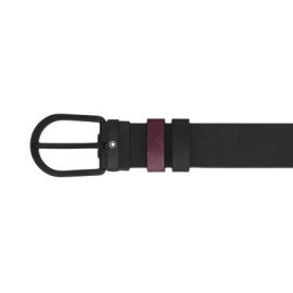 Cintura reversibile 30 mm in pelle cassis/nera con fibbia a ferro di cavallo Montblanc [871b3f2a]