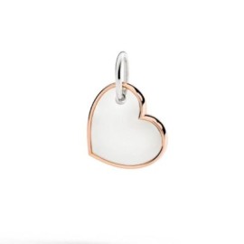 Ciondolo XL Cuore Argento e Oro Rosa Dodo [853c9271]