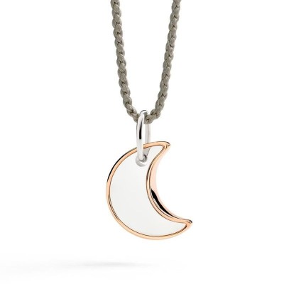 Ciondolo XL Luna Oro Rosa e Argento Dodo [d5efb87e]