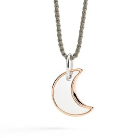 Ciondolo XL Luna Oro Rosa e Argento Dodo [d5efb87e]