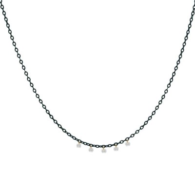 Girocollo catena verniciata e 5 zirconi Rue Des Mille [9bdca4c2]