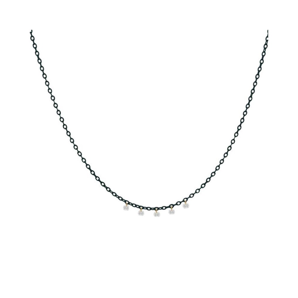 Girocollo catena verniciata e 5 zirconi Rue Des Mille [9bdca4c2]