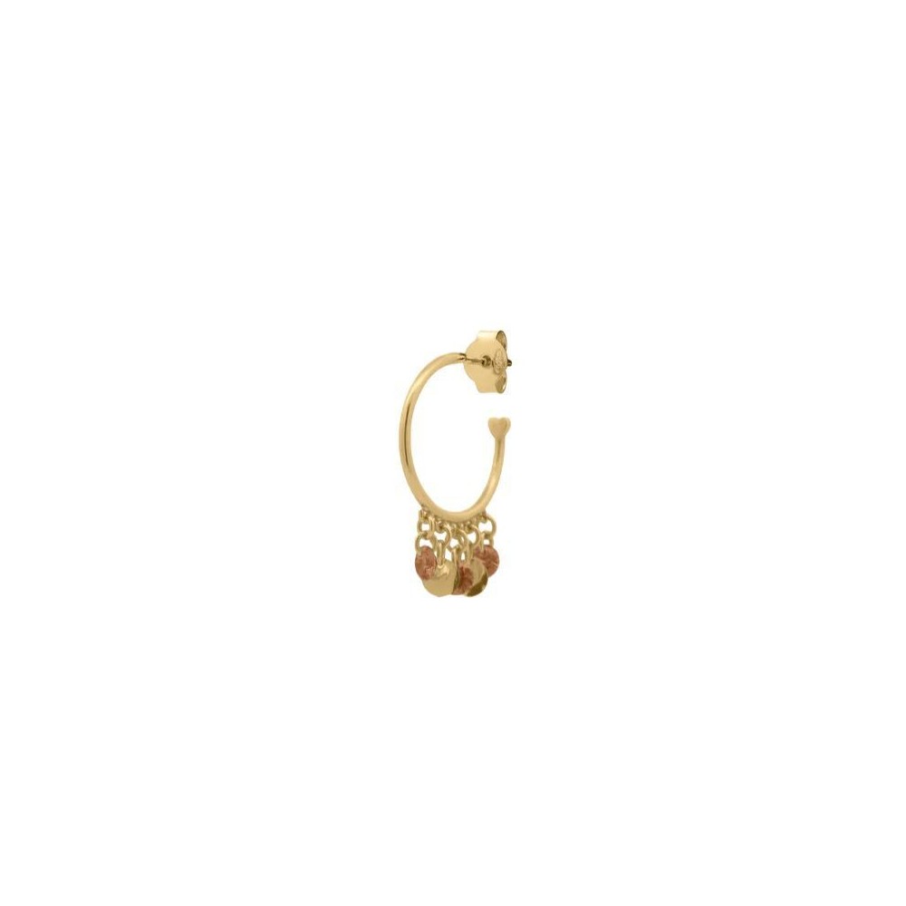 Mono-orecchino hoop zirconi e medaglie pendenti Rue Des Mille [a5b3a01c]