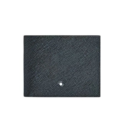 Portafoglio Montblanc pelle sartoriale goffrata blu e nero 220384 [e9dcb1a5]