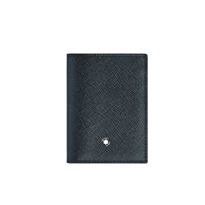 Portafoglio Montblanc pelle sartoriale goffrata blu e nero 220382 [f2cd3a00]