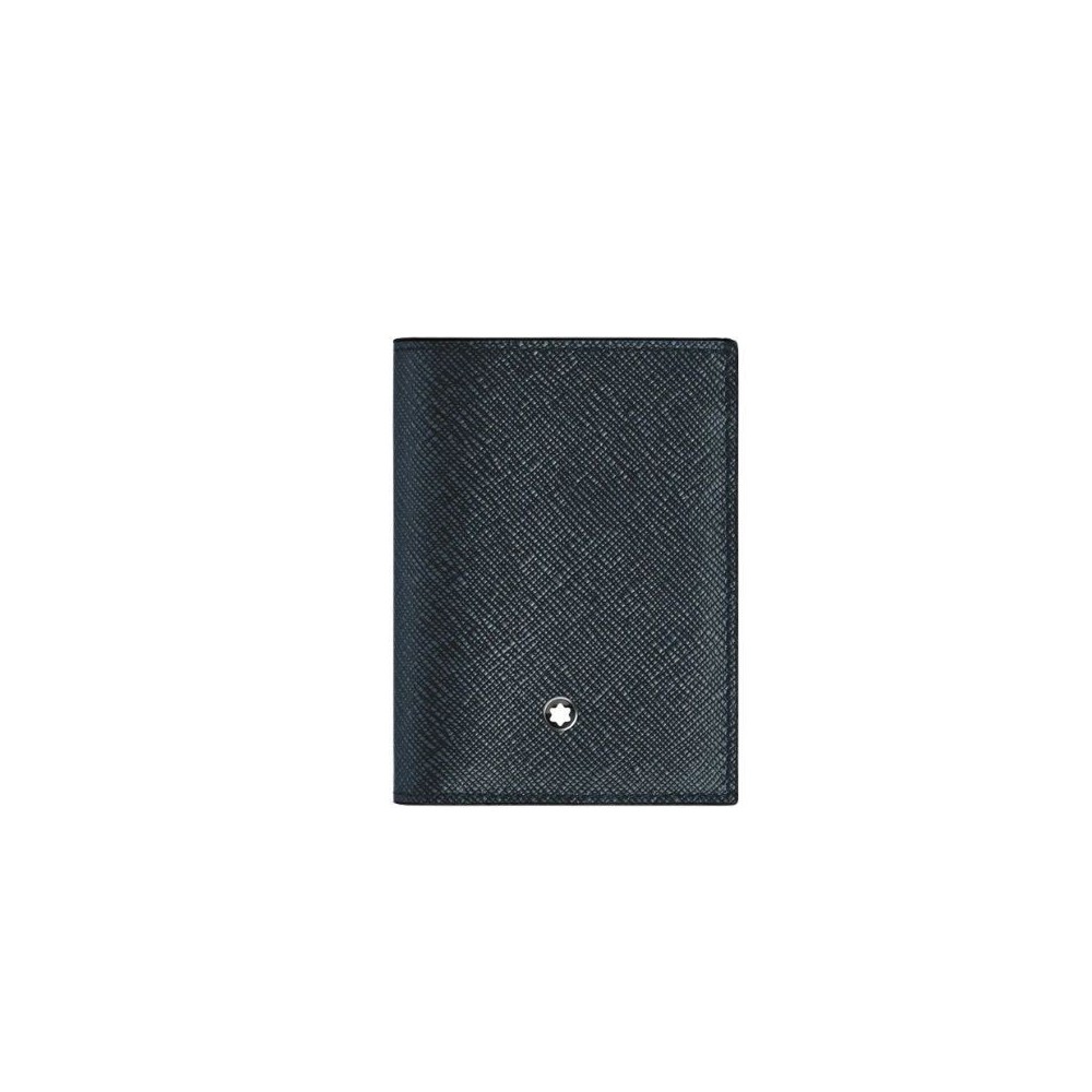Portafoglio Montblanc pelle sartoriale goffrata blu e nero 220382 [f2cd3a00]