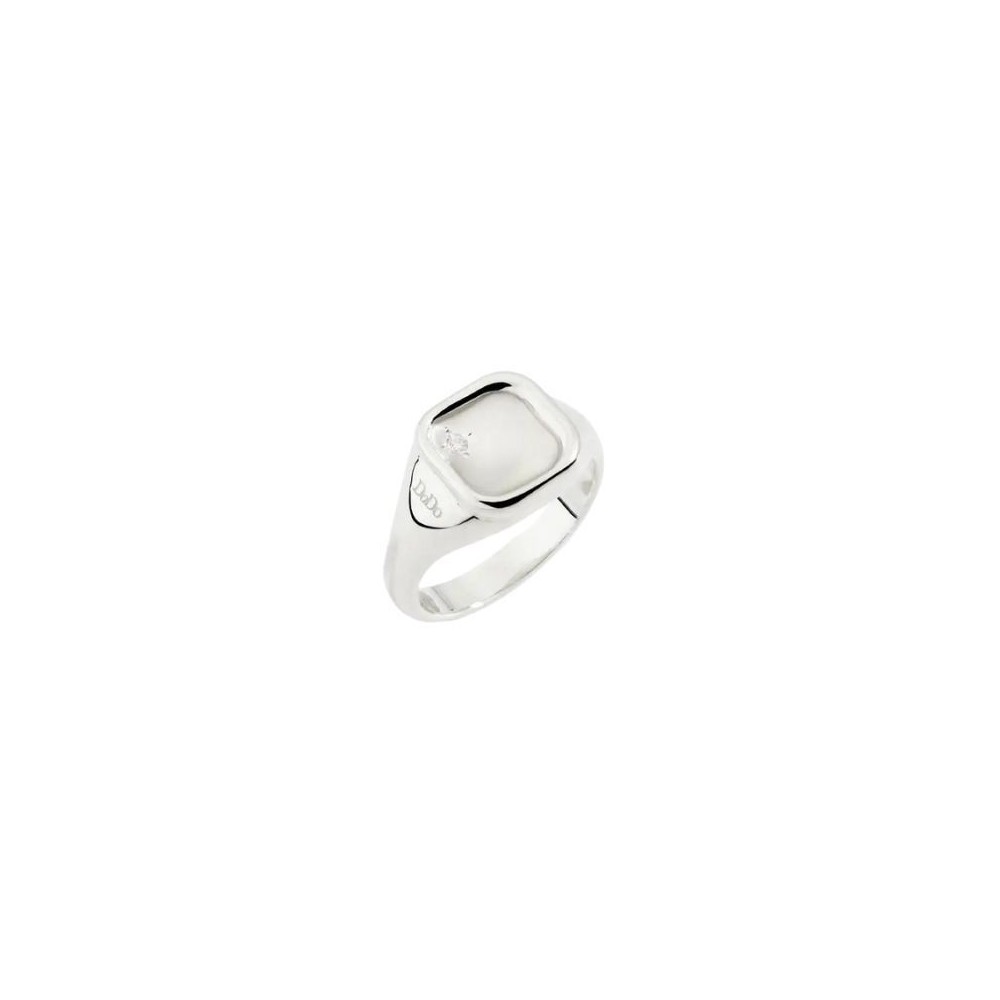 Anello Sigillo Argento e Diamante Bianco Dodo daC5001-SIGNE-DB0AG [ec9044d9]