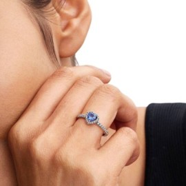 Anello Cuore in Rilievo Blu Pandora 198421c05 [237f845b]