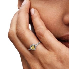 Anello Cuore Rilievo Giallo Pandora 198421c06 [a4d35c5a]