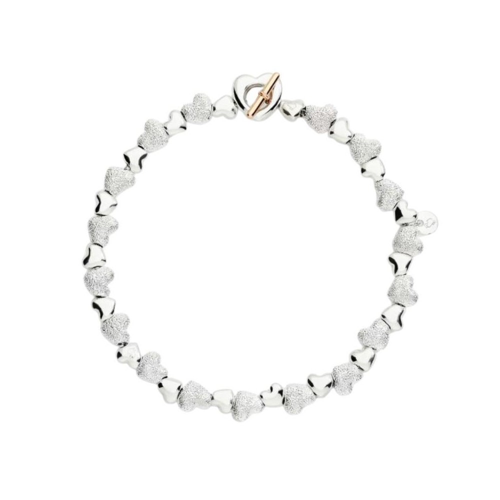 Bracciale Cuore con Componenti Argento e Argento Effetto Diamantato Dodo DBC6005-HEART-MIX9A [087025cc]