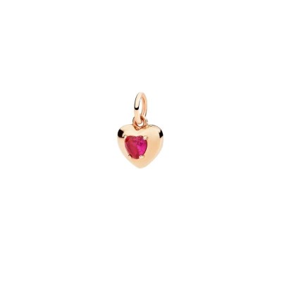 Ciondolo Cuore Oro Rosa e Rubino Sintetico Dodo DMC6000-HEART-SR09R [a553ebc7]
