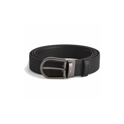 Cintura reversibile in pelle testurizzata (35 mm) Nero/Blu Montblanc 199082 [fd2605f2]