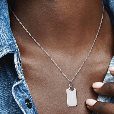 Pendente Medaglia Rettangolare da Incidere Pandora 398611C00 [c66683ad]