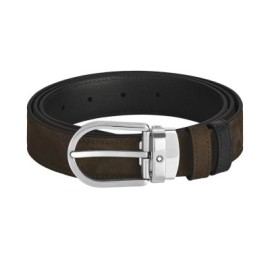 Montblanc Cintura Reversibile Horseshoe 30 mm in Suede 220977 [215b69aa]