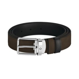 Cintura reversibile in pelle marrone e nera da 30 mm con fibbia Everyday Montblanc 221006 [a6f7b1ab]