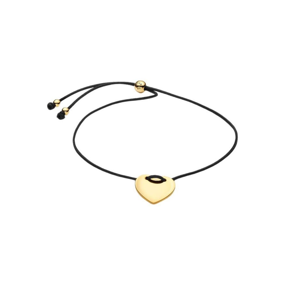 Bracciale Regolabile Cordino Nero con Cuore da Incidere Pandora 564420C01-2 [618fccd5]