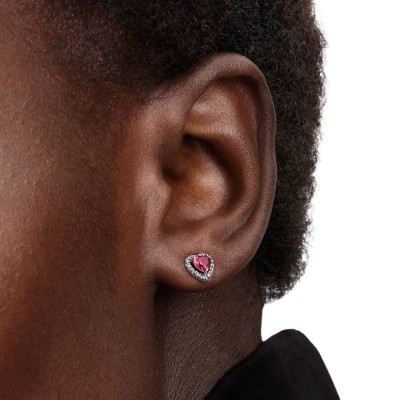 Orecchini Cuori in Rilievo Rosso Pandora 298427C04 [2dee84dd]
