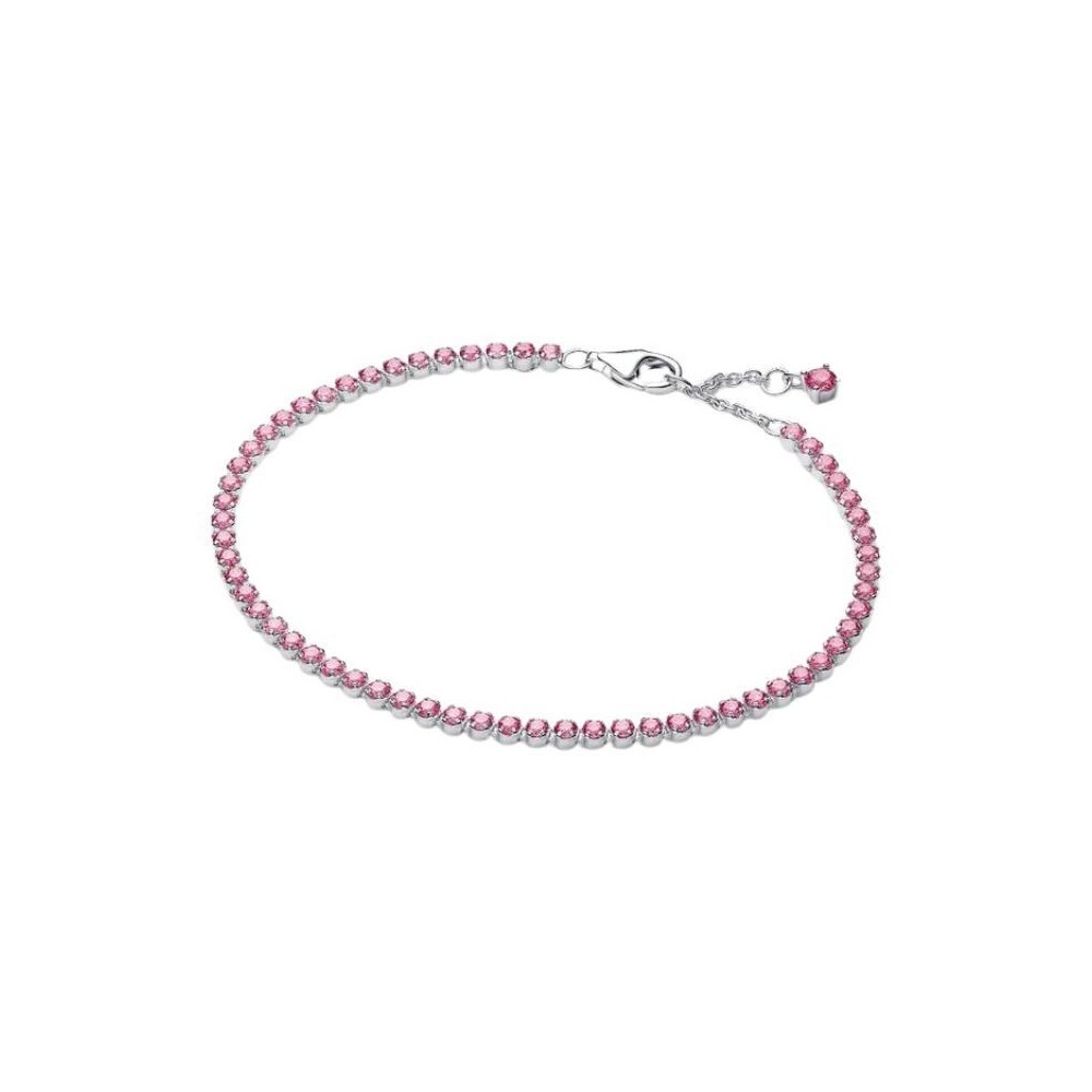 Bracciale Tennis con Pietre Rosa Piccole Pandora 593927C02 [a01f1ebb]