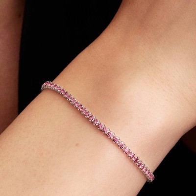 Bracciale Tennis con Pietre Rosa Piccole Pandora 593927C02 [79395db6]