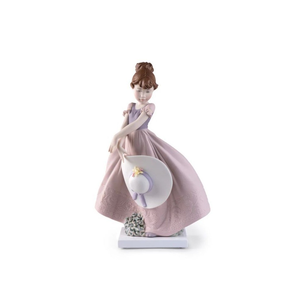 Figurina Bambina Cappello di Paglia al Vento [83b435f2]