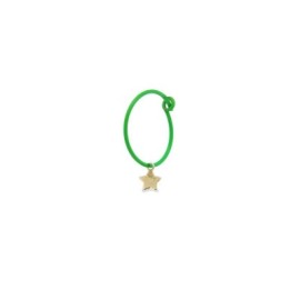 Mono Orecchino Rue des mille a cerchio con stella oro giallo 18 kt e vernice verde fluo 18K-ORV 07 [0d25d4e7]