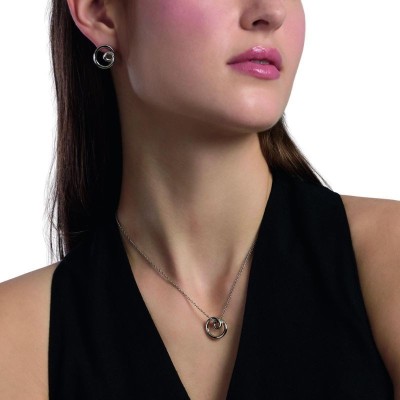 Collana girocollo donna con spirale in acciaio argentato Kidult [b52fc4e9]