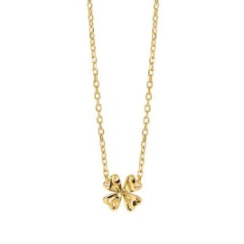 Girocollo con quadrifoglio martellato in acciaio dorato Kidult [10502380]