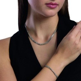 Girocollo in acciaio argentato con catene snake Kidult [c72fd18e]