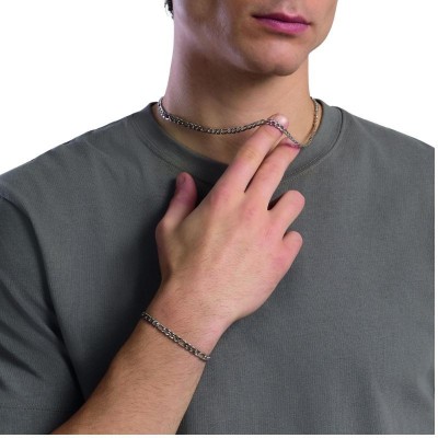 Collana uomo in acciaio con catena figaro Kidult [76be7d82]