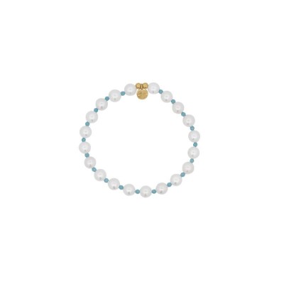 Bracciale Perla e zirconi milky turchesi Rue Des Mille CB-LBR 07 C5 [feed6543]