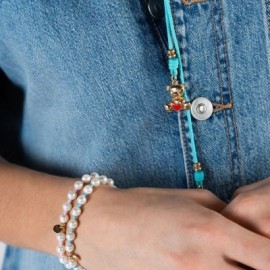 Bracciale Perla e zirconi milky turchesi Rue Des Mille CB-LBR 07 C5 [feed6543]