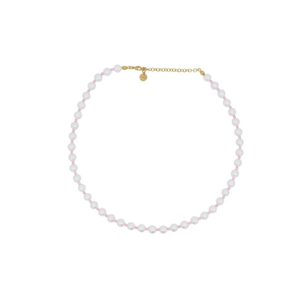 Girocollo Perla e zirconi milky rosa Rue Des Mille [05181926]