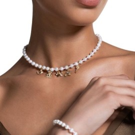 Girocollo Perla e zirconi milky rosa Rue Des Mille [05181926]