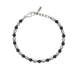 Bracciale uomo acciaio con cubetti martellati e pietra Kidult [625036e7]